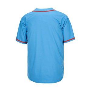 Camiseta de Béisbol Azul Claro para Hombre, Manga Corta, Cuello en V, Malla de Poliéster que Absorbe la Humedad, Ropa Deportiva, Corte Regular para Adultos - Product Image 3