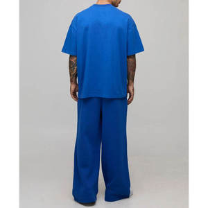 Conjunto de Ropa Deportiva de Verano para Hombre, Corte Holgado, OEM, Personalizado, Conjunto de Chándal de Algodón Extra Grande, Camiseta y Pantalones Deportivos de Algodón Grueso Personalizados - Product Image 2
