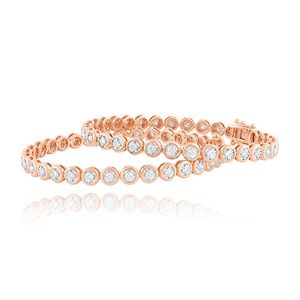 กำไลข้อมือเพชรรัสเซียสีโรสโกลด์ทรงเบเซลคู่ - Product Image 3