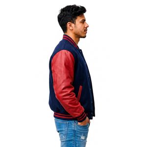 Fabricant de vestes universitaires en cuir sur mesure, corps en laine, streetwear, style Letterman, vente en gros, fournisseur de vêtements à marque privée - Product Image 5