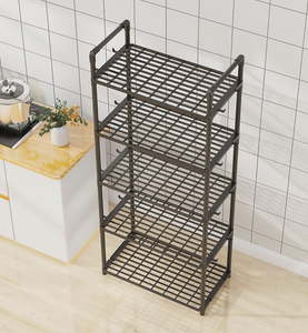Metal <b>Kitchen</b> Pegboard Organizer <b>Rack</b> with Hooks Multifunctional Floor Type <b>Storage</b> 5-layer Adjustable Waterproof <b>Kitchen</b> - Product Image 5