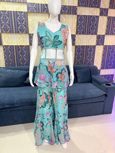Designer 2026 Women's Sexy Velvet Bollywood Style Salwar Kameez Party Wear Fusion <b>Top</b> Bottom Embroidery <b>Sequins</b> Work Indian - Product Image 6