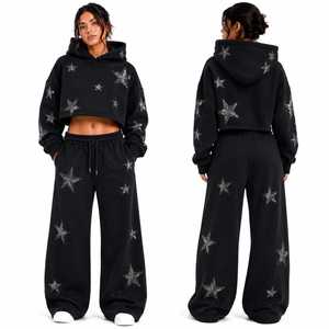 Conjunto Deportivo con Capucha para Mujer, Estampado de Leopardo con Puntos Negros, Manga Larga, Corte Holgado, Informal, para Otoño, Secado Rápido, Ligero, con Cordón Ajustable - Product Image 6