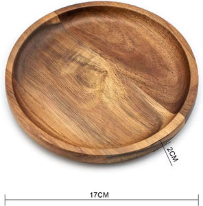 Square Acacia Wood <b>Dinner</b> Plates 9 Inch Classic Solid Pattern Eco-Friendly Dishwasher Safe Durable Home Decor Party Use - Product Image 4