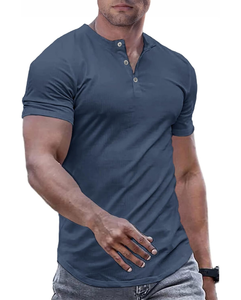 Camiseta de Cuello Redondo de Algodón de Lujo para Hombre, Tela Suave Premium, Manga Corta, Estilo Casual Urbano, Camiseta de Moda, Fábrica OEM ODM - Product Image 1