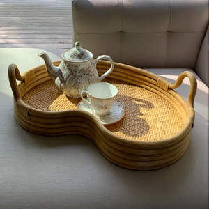 Proveedor de bandeja de servicio de ratán hecho a mano Bandeja de comida decorativa respetuosa con el medio ambiente Personalizable Durable de Vietnam - Product Image 2