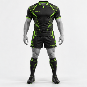 Uniforme de rugby professionnel fabriqué en usine, faible MOQ, service OEM ODM, séchage rapide, sublimation avec fonction respirante - Product Image 1