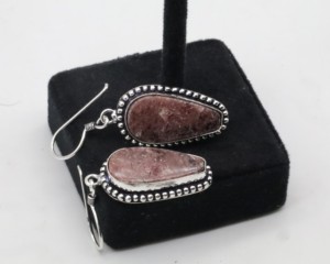 Natural Agate <b>Hoop</b> Earrings with German <b>Silver</b> – Handmade Gemstone <b>Hoop</b> Jewelry for Women - Product Image 2