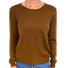 Suéter de Punto Liso Informal para Mujer, Servicio OEM Personalizado, Cuello Redondo, Manga Larga, Algodón/Nailon Transpirable, Otoño Invierno - Product Image 6