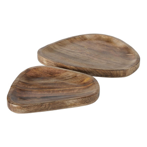 Assiette de service en bois d'acacia naturel plateau en bois sans danger pour les collations au pain salade fête et table à manger à la maison - Product Image 6