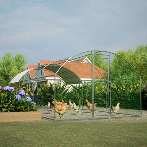 Pollaio Grande in Metallo 3x6m (9.84FT X 19.68FT X 6.56FT) con Copertura Impermeabile Anti-UV - Nuovo e Usato - Gabbie per Animali - Product Image 1