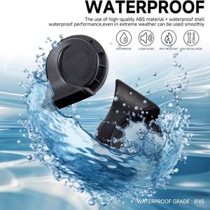 12V Dual Tone Waterproof Electric Snail Horn Kit Loud Car Speaker in Universal Black for All Vehicles - Product Image 4