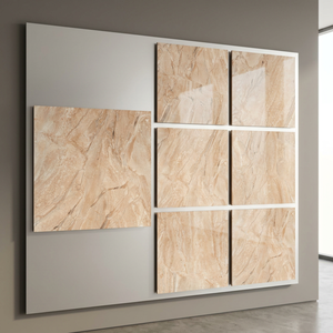 Carreaux de porcelaine émaillée antidérapants polis effet marbre gris Vistaar 800x800mm 10mm d'épaisseur, design moderne pour revêtement de sol effet pierre - Product Image 1