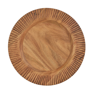 Assiettes de présentation en bois de noyer brun pour la vaisselle de fête, assiettes de présentation rondes en bois d'acacia et de mangue de haute qualité - Product Image 4