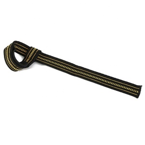 Wrist Support Straps With Yellow Stitching Adjustable Hook Loop Closure For <b>Weight</b> Lifting Strength <b>Training</b> Unisex - Product Image 5