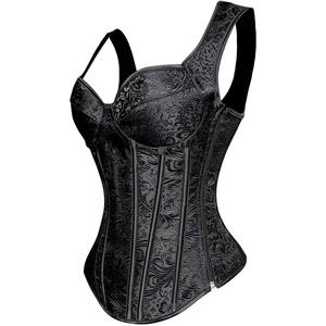 Corset pour femme en brocart et cuir, sexy, gainant, moderne, pour grandes tailles, respirant, prix raisonnable - Product Image 2