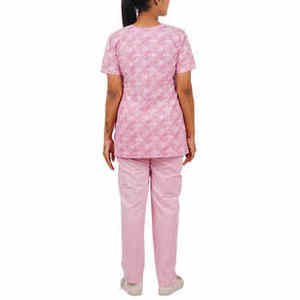 Uniforme Médico Estampado Rosa, Ropa de Trabajo de Enfermería, Conjunto de Dos Piezas, Túnica y Pantalones de Hospital, Personalizado OEM - Product Image 3