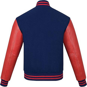 Varsity <b>Jacket</b> Wool Body and Purple Leather Sleeves Letterman Baseball Bomber Crop Varsity <b>Jacket</b> - Product Image 4