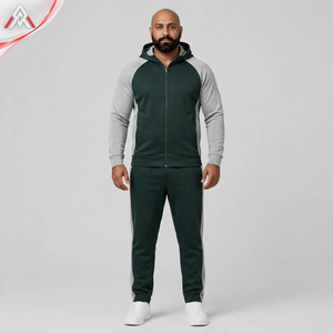 Survêtement Homme Streetwear de Qualité Supérieure 100% Coton Uni avec Capuche Zippée Léger Respirant pour Activités Décontractées - Product Image 4