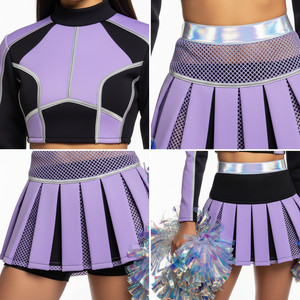 Uniformes de Animadoras Personalizados Sublimados Xelent Hunt Gear con Ribete Holográfico, Atuendo Profesional para Equipos de Animadoras All Star - Product Image 4