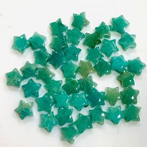 หินอัญมณีแกะสลักด้วยมือรูปทรงดาวหินอเมซอนธรรมชาติสำหรับทำเครื่องประดับลูกปัดแกะสลักขนาด10มม. - Product Image 1