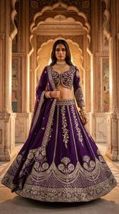 Divyam Creation – Robe de mariée traditionnelle indienne et pakistanaise pour femme, en tulle brodé et gaufré, séchage rapide, extensible, longueur ras du sol - Product Image 4