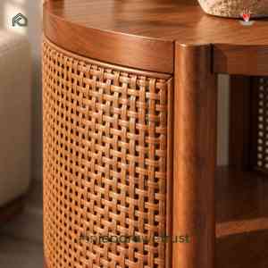 Solid Wood Accent <b>table</b> Teak Root Side <b>Table</b> <b>with</b> <b>Glass</b> <b>Top</b> Rustic Solid Wood End <b>Table</b> for Living Room Villa Hotel Furniture - Product Image 6