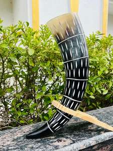 Gran oferta, artesanías naturales de calidad superior, soporte de cuerno para beber vikingo antiguo, estilo Animal tallado, precio al por mayor ecológico - Product Image 4