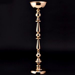 Bougeoir doré finition brillante pour mariage, centre de table, long, décoratif, pour sol de mariage - Product Image 1