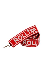 Sangle en toile rouge avec broderie GO STAN bleue, design tendance et à la mode pour sacs - Product Image 2
