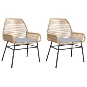 Chaise de jardin en rotin PE brun résistant aux UV, sièges d'extérieur élégants et résistants aux intempéries - Product Image 2