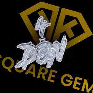 Pendentif personnalisé en argent sterling plaqué or 18 carats avec chaîne glacée, bijoux hip-hop pour femme, breloque de fête, cadeau de luxe, style moissanite - Product Image 6