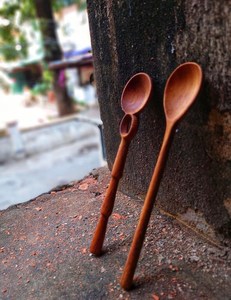 Cuillères en bois Doussie faites à la main : Ensemble d'ustensiles de cuisine naturels, cuillères en bois écologiques faites à la main, ustensiles de cuisine assortis - Product Image 4