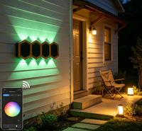 Lampe murale intelligente LED RGBW noire et or, 8W, contrôle par application TUYA, contrôle par téléphone Bluetooth, lampe murale décorative intelligente