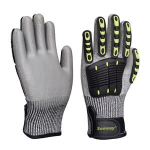 Gants de travail en cuir synthétique doublé avec protection dorsale en TPR, adhérence solide, pour travaux électriques et de construction - Product Image 6