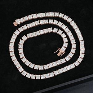 Bracelet unisexe en or massif 14 carats avec diamants de laboratoire taille brillant, sertis en canal, style hip-hop, bijoux géométriques pour anniversaire AMBER - Product Image 3