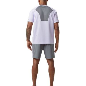 2025 chándal deportivo informal con estampado personalizado para hombre, pantalones cortos para correr de gimnasio de secado rápido de alta calidad, conjunto de bloques de Color de otoño, prendas de vestir exteriores - Product Image 2