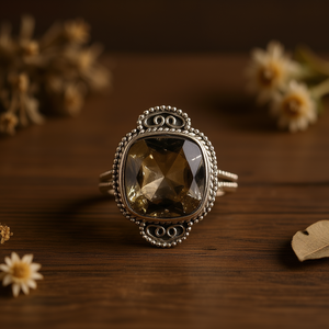 Fashion <b>Ring</b> with Smoky <b>Quartz</b> 8.2 Gram Pendant & Charm - Product Image 3