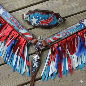 Têtière à nœuds personnalisée en cuir véritable pour cheval, style western – Meilleure vente - Product Image 3