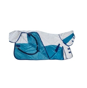 พรมโพลีคอตตอนผสมตาข่ายโพลีคอตตอนผสม260-280กรัมผ้าห่มม้าสายรัดคู่บนพรมคอ - Product Image 1