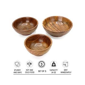 Bol en bois d'acacia moderne fait à la main de haute qualité Design personnalisé écologique et poli pour la maison et l'hôtel - Product Image 6