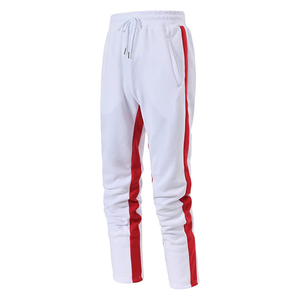 Survêtement à capuche rayé blanc et rouge pour garçons, manches longues, décontracté, respirant, design uni, coupe régulière, poches latérales, cordon de serrage - Product Image 3