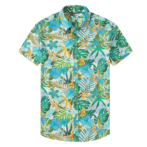 Chemise hawaïenne à manches courtes pour homme, col rabattu, imprimé floral estival, popeline polyester, séchage rapide, chemise de vacances - Product Image 5