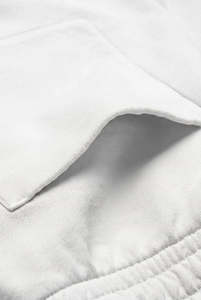 Shorts en toile de coton blanc pour homme, taille mi-haute, élastique, décontracté, respirant, non tissé, écologique, uni - Product Image 5