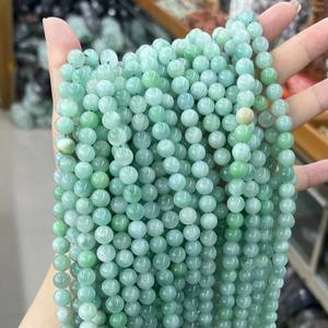 Cuentas redondas lisas de jadeíta natural de Birmania, piedras preciosas sueltas con energía curativa para pulseras, fabricación de joyería DIY, opciones de lotes al por mayor. - Product Image 3