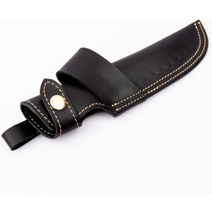 Thick leather <b>knife</b> <b>sheath</b> with <b>a</b> heavy duty button <b>for</b> <b>a</b> unique artistic look Adjustable leather <b>knife</b> cover - Product Image 4