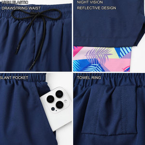 Shorts de sport 2 en 1 pour hommes au design athlétique moderne, alliant fonctionnalité, apparence élégante, look contemporain et design intelligent. - Product Image 4