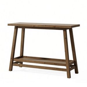 Mesa Consola Larga Rústica de Lujo Moderna, Madera Sólida con Mármol y Metal, para Entrada de Casa, Apartamento, Hotel, Mueble para Sala de Estar - Product Image 2