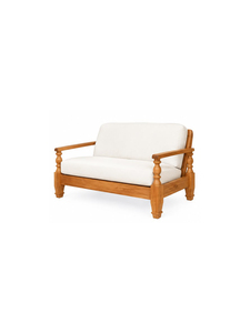 Sofá de exterior de mediados de siglo con cojines de tela, dos plazas, reposabrazos rectos, diseño convertible para muebles de sala de estar - Product Image 3
