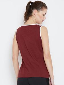 Débardeur en coton marron pour femme avec imprimé USA, col rond, style décontracté, respirant, tricoté, sans manches - Product Image 3